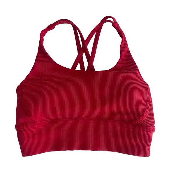 lululemon athletica Other - Lululemon Womens 6 Energy Bra Long Line Rib Dark Red